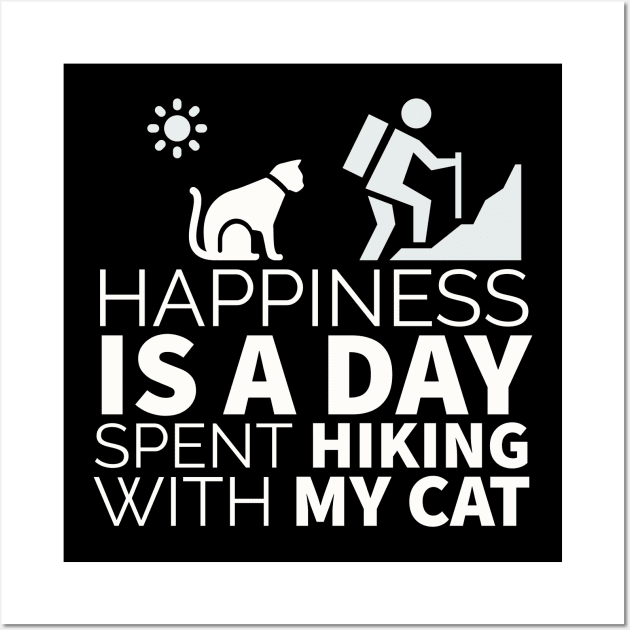 Happiness Is A Day Spent Hiking With My Cat Wall Art by kooicat